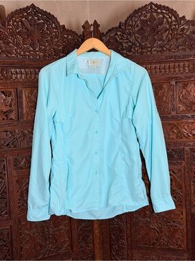 ExOfficio Women’s Aqua Long Sleeve Hiking bug repellent Travel Shirt Size M